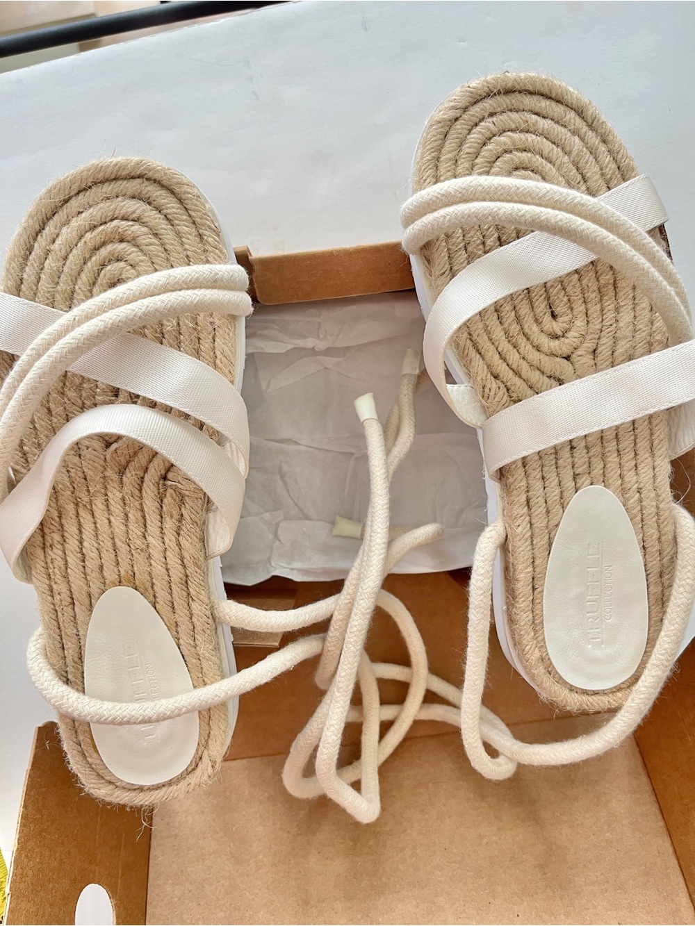 Women’s coastal rope beach chunky Lace-Up Espadrille Platform 7.5 Sandals shoes!